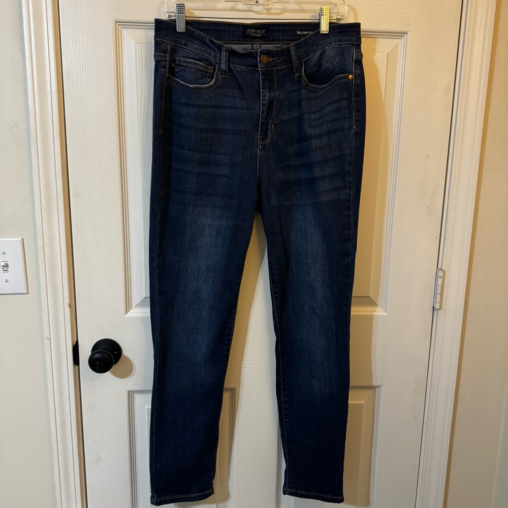 Judy Blue Jeans Women’s 13/31 Dark Wash Mid Rise Straight Skinny Stretch Denim